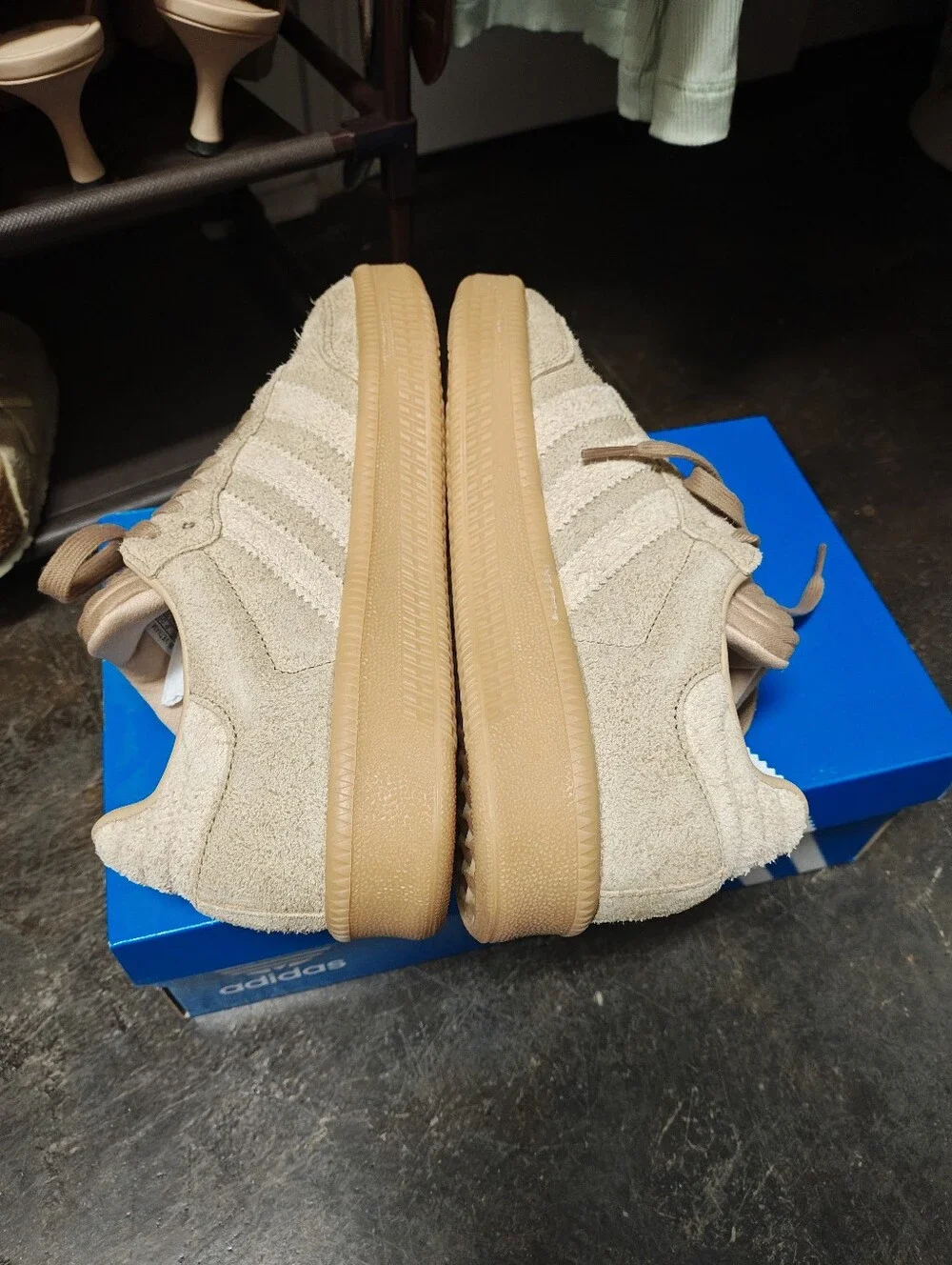 adidas Samba Tan Suede Sneakers with Gum Sole